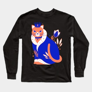 Royal Cat - Cat Lovers - Feline with a Crown Long Sleeve T-Shirt